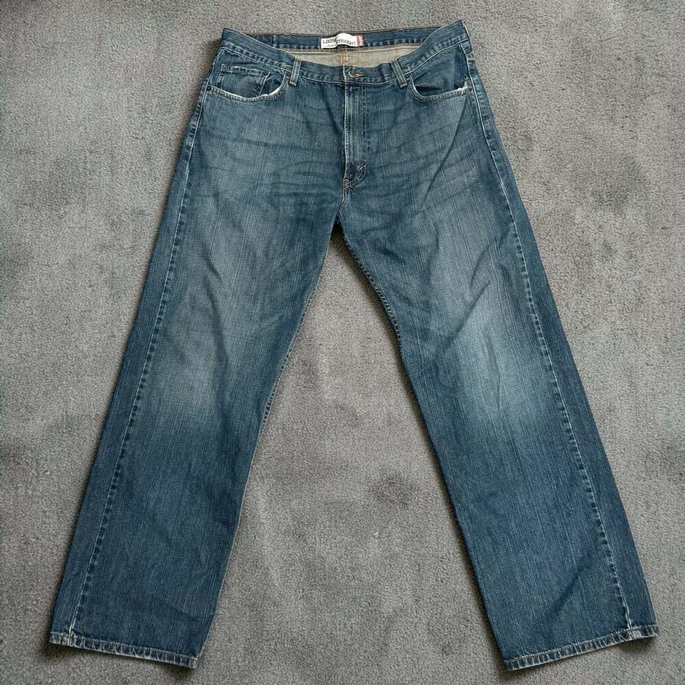 Y2K Levi's 569 Loose Straight Jeans Men's W38 L34 Blue Straight Leg Pants